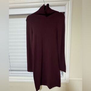 French Connection Long Sleeve Burgundy Dress